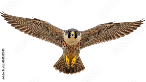 Photos Isolated Peregrine Falcon with Spread Wings against a Clear Backdrop, Wildlife A