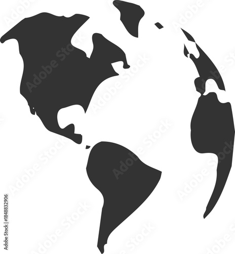 Earth globe icon with Americas continent