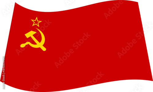 Stylized USSR waving flag in motion