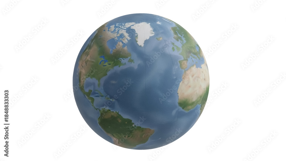 Fototapeta premium Isolated Earth showing continents, oceans, weather patterns, and the curvature of the globe