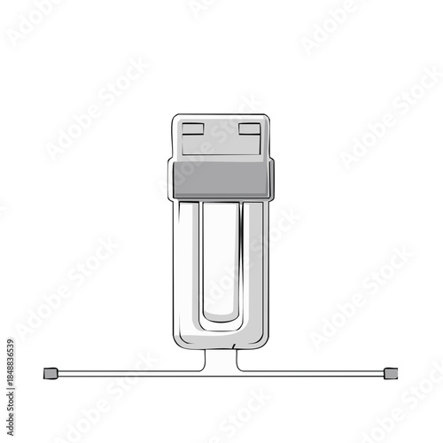 Stylized Connector Illustration for Universal Serial Bus Connection and Data Transfer