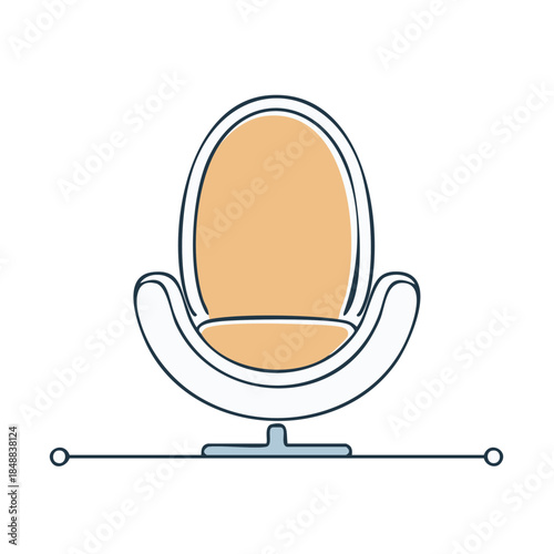Modern Swivel Chair Illustration Single Object Seating Furniture Drawing