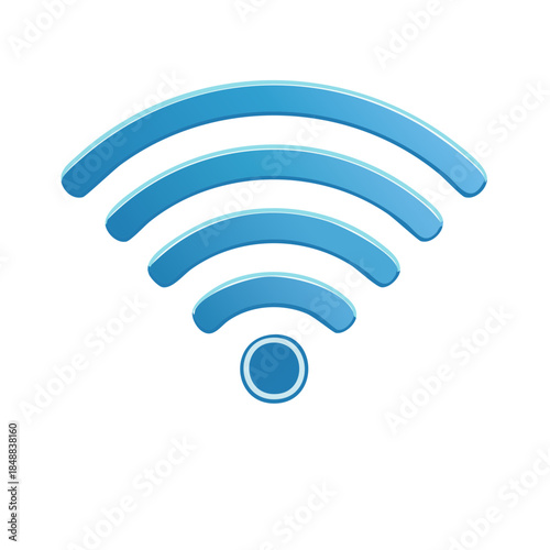 Blue Wireless Wifi Waves Network Connection Internet Technology Signal Indicator