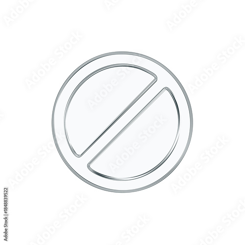 Universal prohibition symbol showcasing a circle traversed by a diagonal line emblem of restriction or not allowed concept