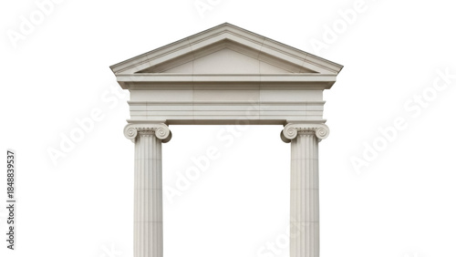 Canvastavla Isolated Classic Architecture Portico with Columns and Pediment for Building Ent