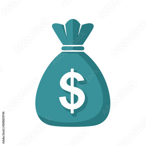 Money bag concept with dollar sign finance abundance monetary earnings economy