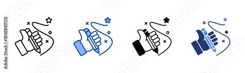 Writing icon set multiple style collection