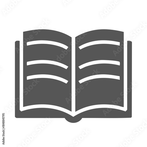 Open Book Icon Education Learning Concept, Flat Graphic Design, Reading Symbol