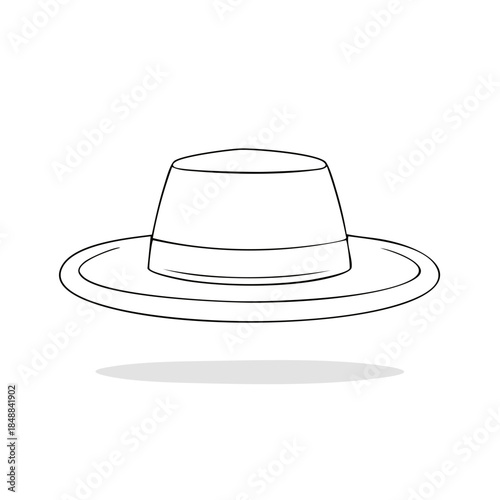 Elegant Summer Sun Hat Outline Simple Fashionable Headwear Accessory