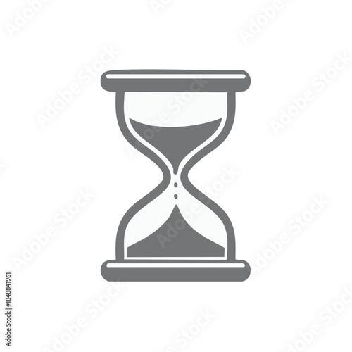 Time Passing Symbol Sandglass Hourglass Vector Illustration Classic Sand Timer Gray and White Icon Sign