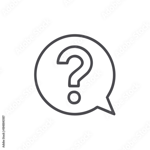 Question Mark Inside Speech Bubble Symbolizing Inquiry and Support