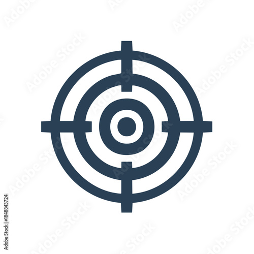 Target with crosshair bullseye icon vector illustration in dark blue color