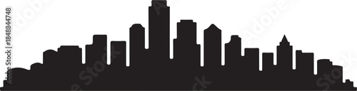 City Skyline Silhouette – Urban Cityscape Black Vector on White”