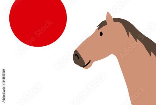 馬, 年賀状, 和風, 和柄, 新年, 動物, クリスマス, うま, ベクター, イラスト