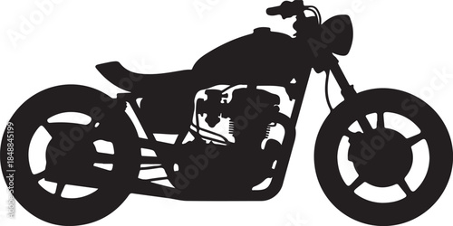 Motorcycle Silhouette – Bike Vector Silhouette Black on White”