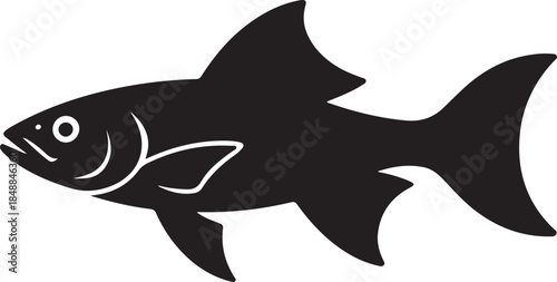 Fish Silhouette – Schooling Fish Vector Silhouette Black on White