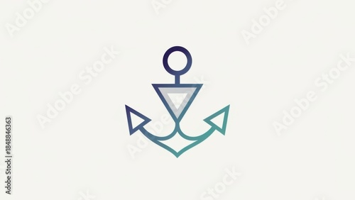 Free Download Modern minimalist anchor emblem featuring a smooth gradient design symbolizing maritime journeys - GFXLoad