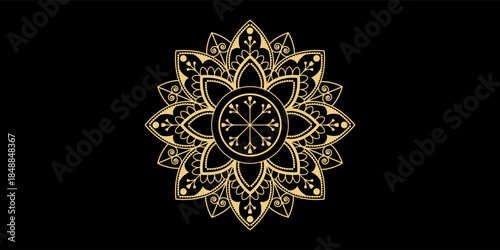 Luxury Mandala Islamic Background with Golden Arabesque Pattern, Ornamental Background . Wedding card, Cover.