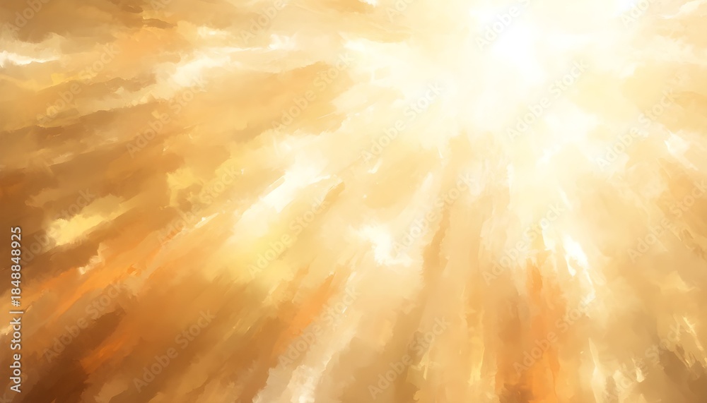 Obraz premium Golden sunburst radiating through dramatic clouds representing hope divine light and spiritual awakening abstract background for inspirational concepts
