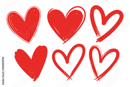 Collection of red hearts