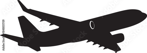 Airplane Silhouette – Flying Plane Vector Silhouette Black on White”