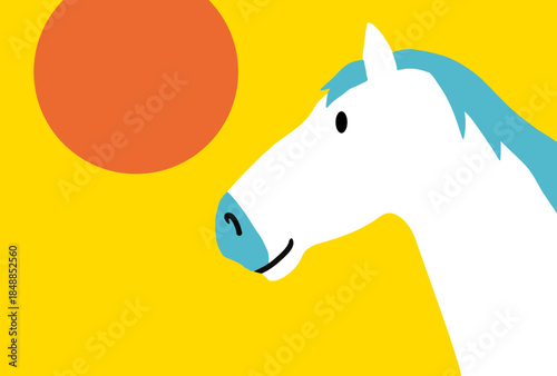 馬, 年賀状, 和風, 和柄, 新年, 動物, クリスマス, うま, ベクター, イラスト