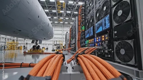 Advanced aircraft maintenance facility with high tech equipment