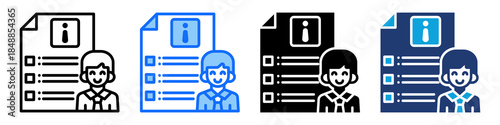 Personal Information Icon Set Multi Style Vector Illustration