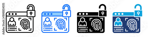 User Authentication Icon Set Multi Style Vector Illustration