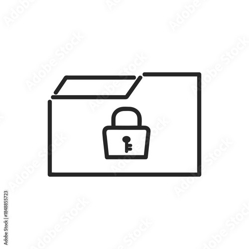 シンプルな書類フォルダと鍵のアイコン