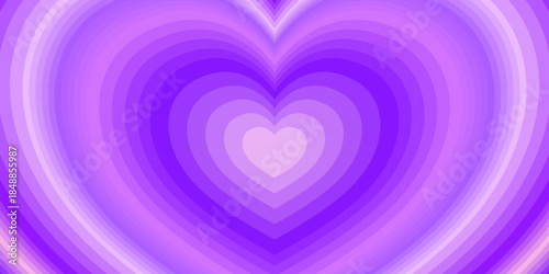 Vibrant, y2k style aesthetic background with tunnel hearts in a purple and lavender colored
