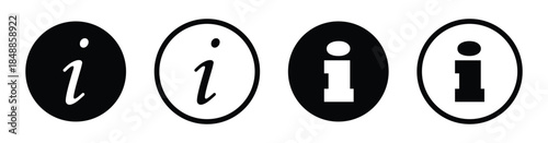 Information vector icon collection with info symbols isolated on white