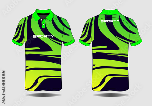 Colorful Sporty Polo Shirt Front and Back View for Active Lifestyle and Fashion