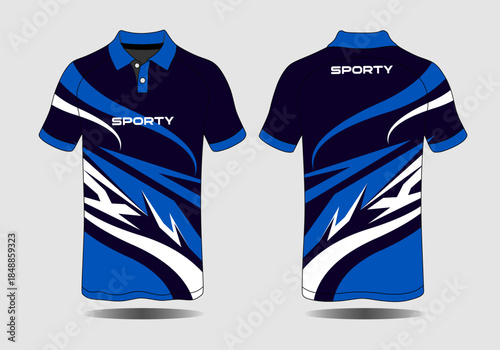Sporty Blue and White Polo Shirt Design for Active Lifestyle and Sportswear
