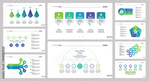 Nine Teamwork Slide Templates Set