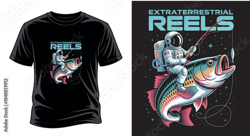 Fishing graphics vector art T-shirt design print templet