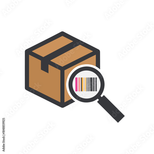 Scanning product qr code icon logo flat vector design