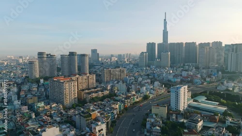 Beautiful cityscape view of Ho Chi Minh city, Vietnam in night