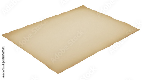 Isolated old vintage blank paper, parchment for map, design, manuscript, note or letter