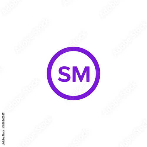 Free Download Sm trademark registered sign icon logo flat vector design - GFXLoad