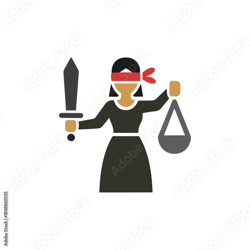 Justice icon logo flat vector design