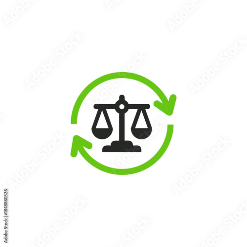 Legal process icon logo flat vector design