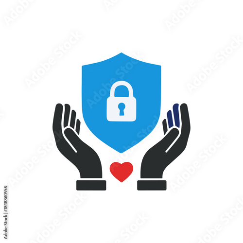 Trust, belief icon logo flat vector design