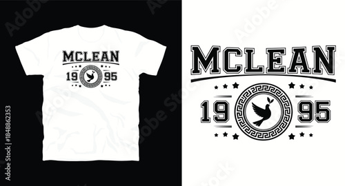 Mclean 1995 graphic t shirt design with bird