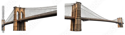 Panel kuchenny z motywem Brooklyn Bridge isolated, PNG
