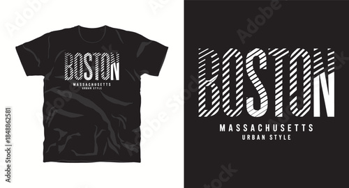 Boston Massachusetts urban style typography t shirt design