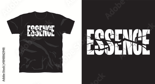 Essence text effect graphic t shirt design