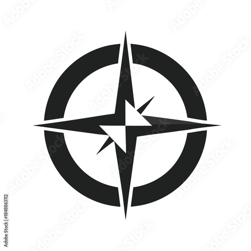 Compass With Direction Arrow Representing Guidance Focus And Life Path Decision Line Art Vector illustration