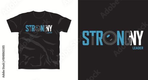 strong leader typography t shirt design with camera icon