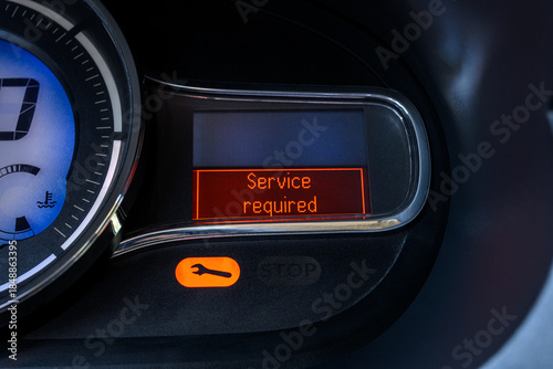 Car dashboard warning light for service due